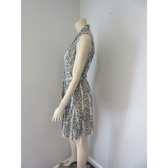 VANESSA ALEXANDRA Snake Pattern Vintage S Italy Sleeveless Button Dress BR61 - Picture 2 of 3